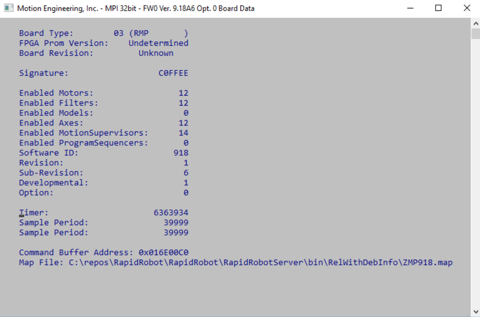 Board Data VM3 Panel